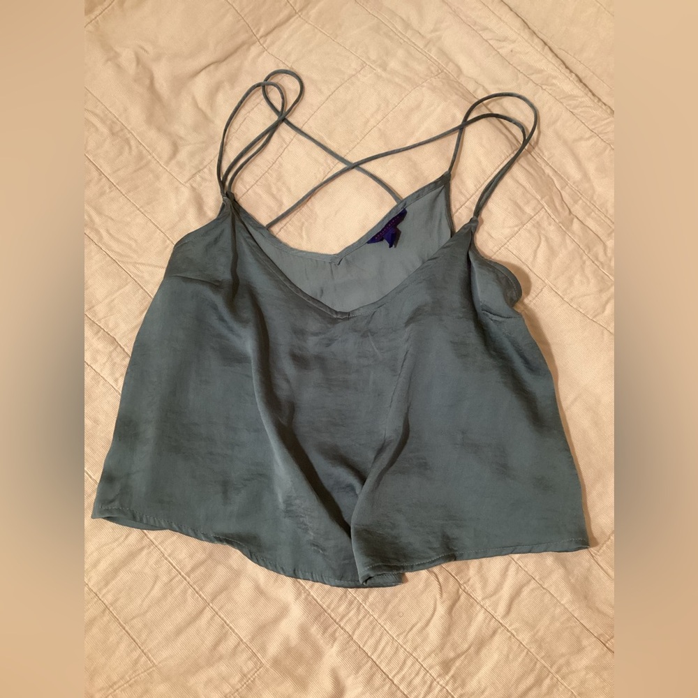 Satin crop tank